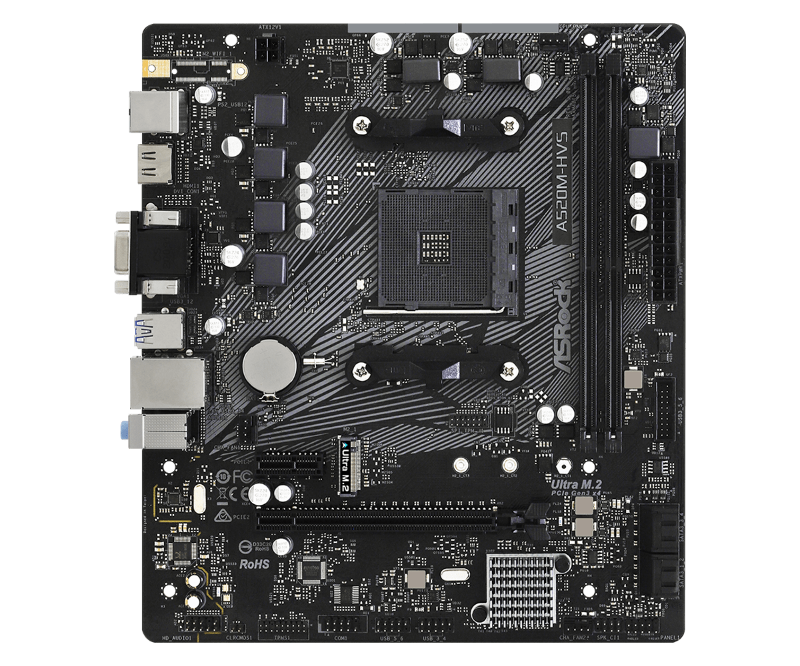 Picture of ASRock A520M-HVS AMD AM4 A520/2DDR4/4SATA3