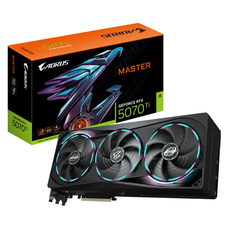 Picture of Gigabyte GeForce RTX 5070 Ti Aorus Master 16GB GDDR7 Graphics Card GV-N507TAORUS M-16GD