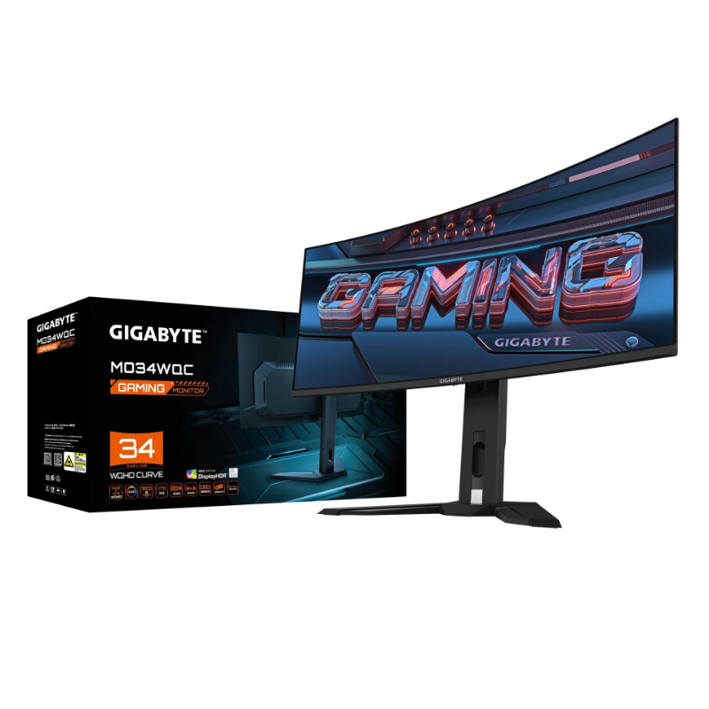 Picture of Gigabyte 34" MO34WQC OLED 1440p 175 Hz Curved Gaming Monitor (Black)