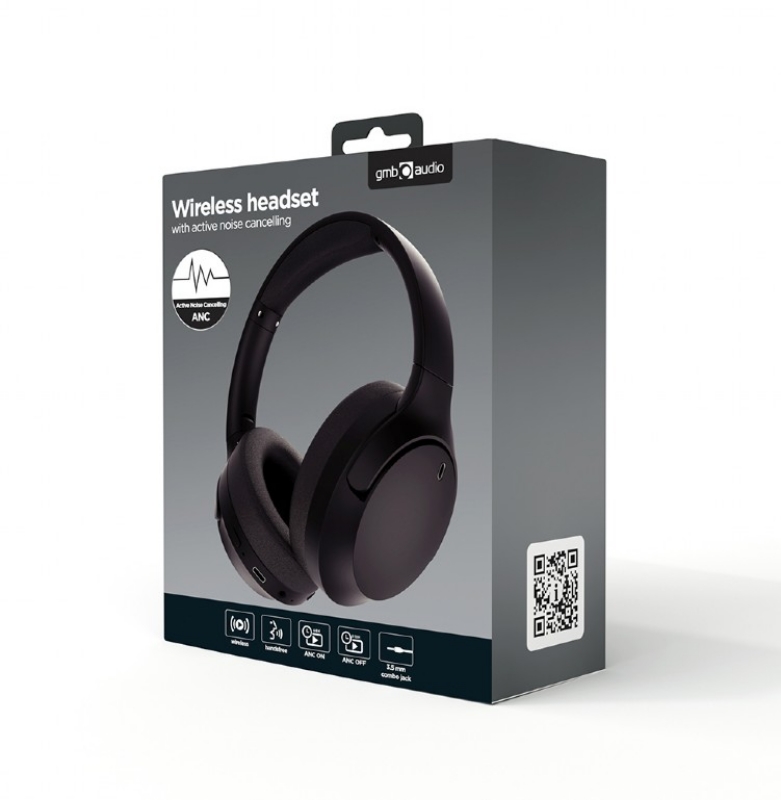 Picture of Gembird BT headset with active noise cancelling, black BHP-ANC-01