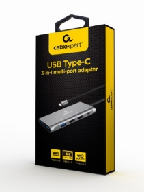Picture of Gembird USB Type-C 3-in-1 multi-port adapter  (Hub + HDMI + PD) A-CM-COMBO3-03