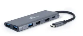 Picture of Gembird USB Type-C 3-in-1 multi-port adapter  (Hub + HDMI + PD) A-CM-COMBO3-03