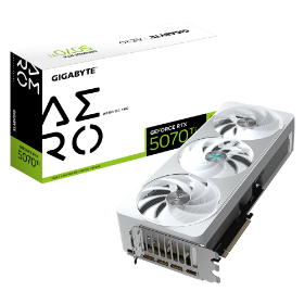 Picture of Gigabyte GeForce RTX 5070 Ti Aero OC 16GB GDDR7 Graphics Card White GV-N507TAERO OC-16GD