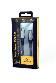 Picture of Gembird Premium USB 3.2 Gen 2x2 Type C charging and data cable 100W, 1.5M CCBP-USB3-CMCM100-1.5M