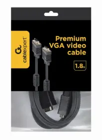 Picture of Gembird  Premium dual-shielded VGA cable with  with ferrite cores 1.8M CC-PPVGA-6B