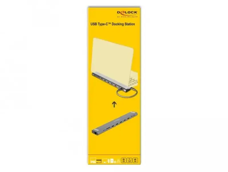 Picture of Delock 87748 USB Type-C™ Slim Docking Station 4K - HDMI/USB 3.0/LAN /SD/PD 3.0