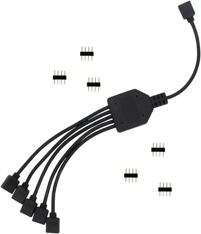 Picture of OEM Motherboard RGB SYNC Splitter 12V 4Pin RGB Transfer Extension Cable