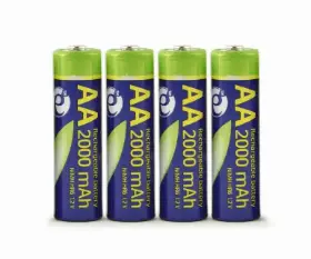 Picture of Gembird Ni-MH rechargeable AA batteries  4 pack  2000mAh EG-BA-AA20R4-01