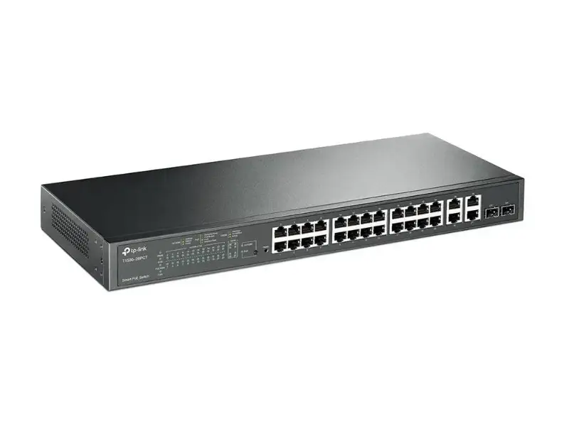 Picture of TP-Link T1500-28PCT (TL-SL2428P) Jetstream 24-Port 10/100Mbps POE + 4-port Gigabit Smart  Switch