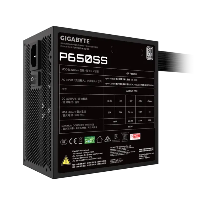 Picture of Gigabyte GP-P650SS 650W Silver Rating