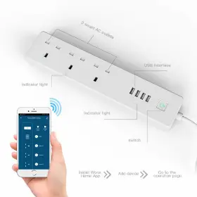 Picture of WOOX R4517 Smart WiFi Multi-Plug Extension with 4 USB Ports