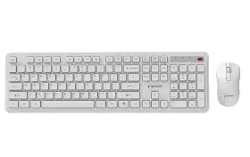 Picture of Gembird  Slim Pro Business wireless desktop set  white,US Layout  KBS-WPS-01-W