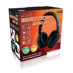 Picture of Mediatech 3MOTION ANC BT Wireless Headphones Active Noise Cancellation (ANC) – Over-ear, Blueto MT3611