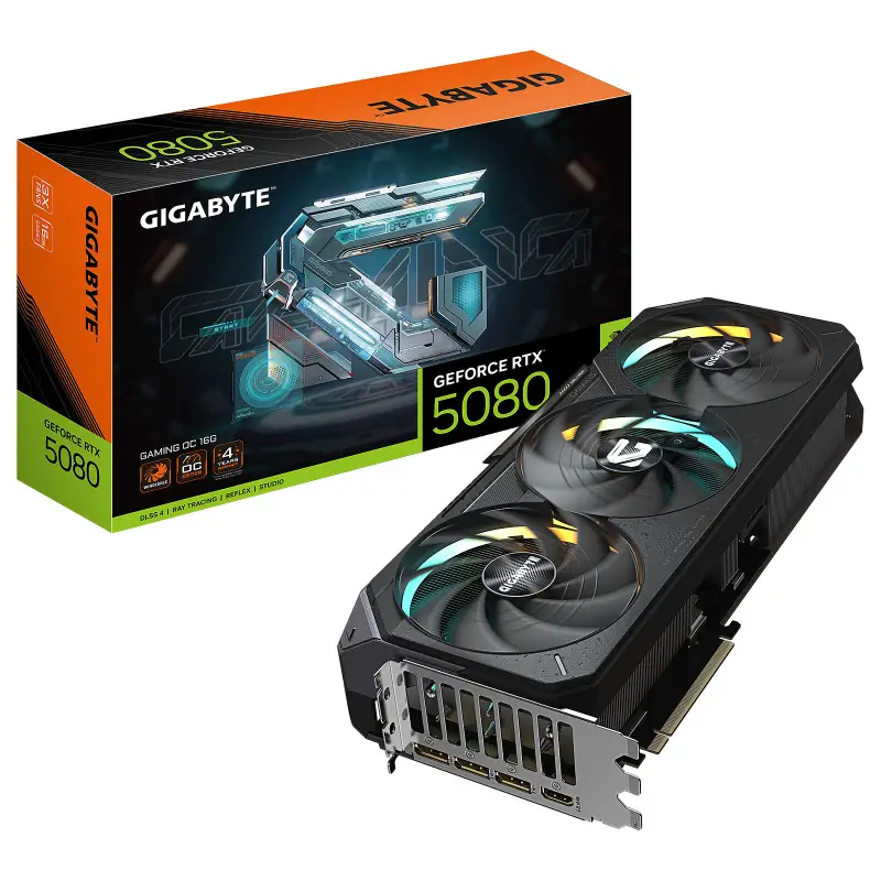 Picture of Gigabyte GeForce RTX 5080 Windforce OC SFF 16GB DDR7 Graphics Card GV-N5080WF3OC-16GD