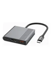 Picture of Gembird USB Type-C 3-in-1 Multi-Port Adapter USB + HDMI + USB-C Space Grey A-CM-COMBO3-05