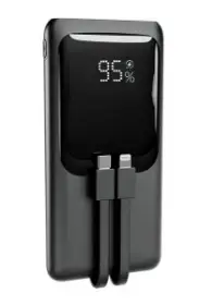 Picture of Gembird 20W Fast Charging Power Bank PB10-PD20-LCD-01 10000mAh Integrated Cables Black